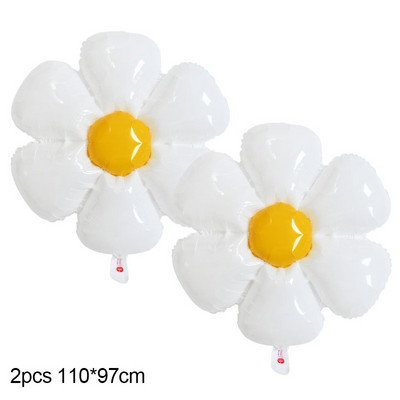 2/3/5 tk valge karikakra lilledega fooliumiga õhupall päevalill heelium õhugloobused beebi dušš lastele palju õnne sünnipäevaks pulmakaunistusi