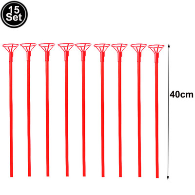 15 készlet 16" hosszú átlátszó léggömb tartó LED Bobo léggömb bothoz csészékkel Buborék ballonok rúdtartó léggömbtartozékok