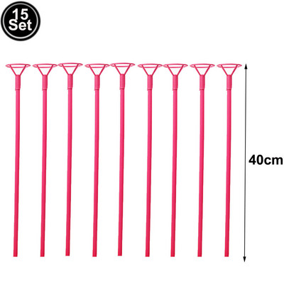 15 készlet 16" hosszú átlátszó léggömb tartó LED Bobo léggömb bothoz csészékkel Buborék ballonok rúdtartó léggömbtartozékok