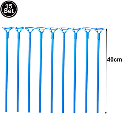 15 készlet 16" hosszú átlátszó léggömb tartó LED Bobo léggömb bothoz csészékkel Buborék ballonok rúdtartó léggömbtartozékok