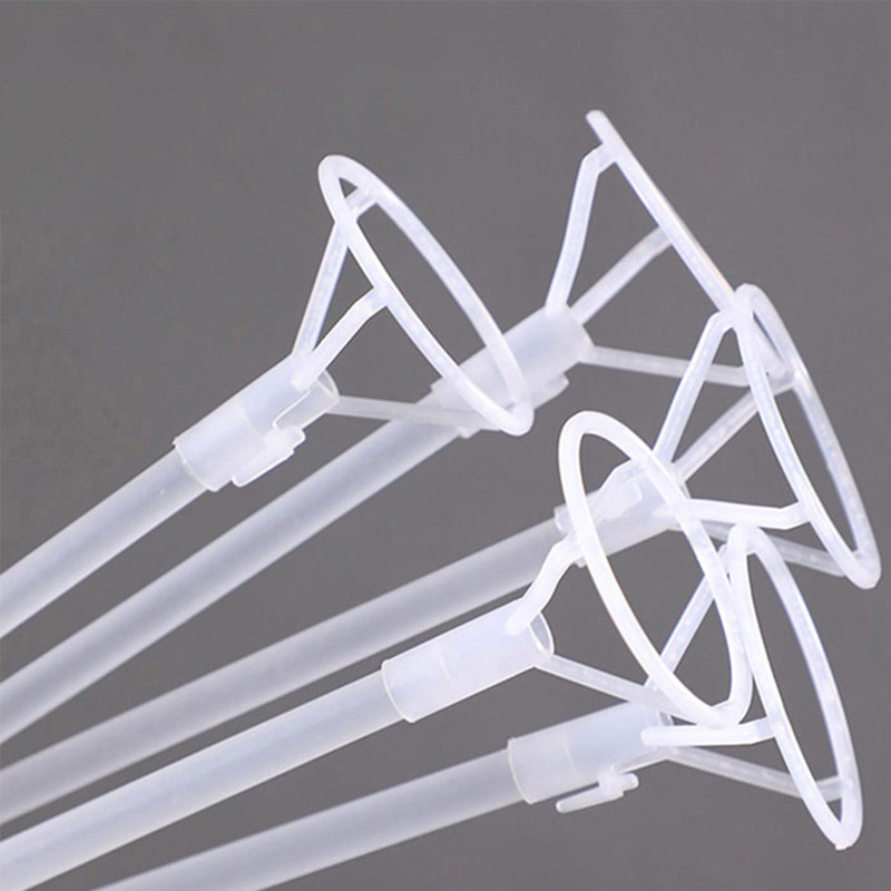 15 készlet 16" hosszú átlátszó léggömb tartó LED Bobo léggömb bothoz csészékkel Buborék ballonok rúdtartó léggömbtartozékok