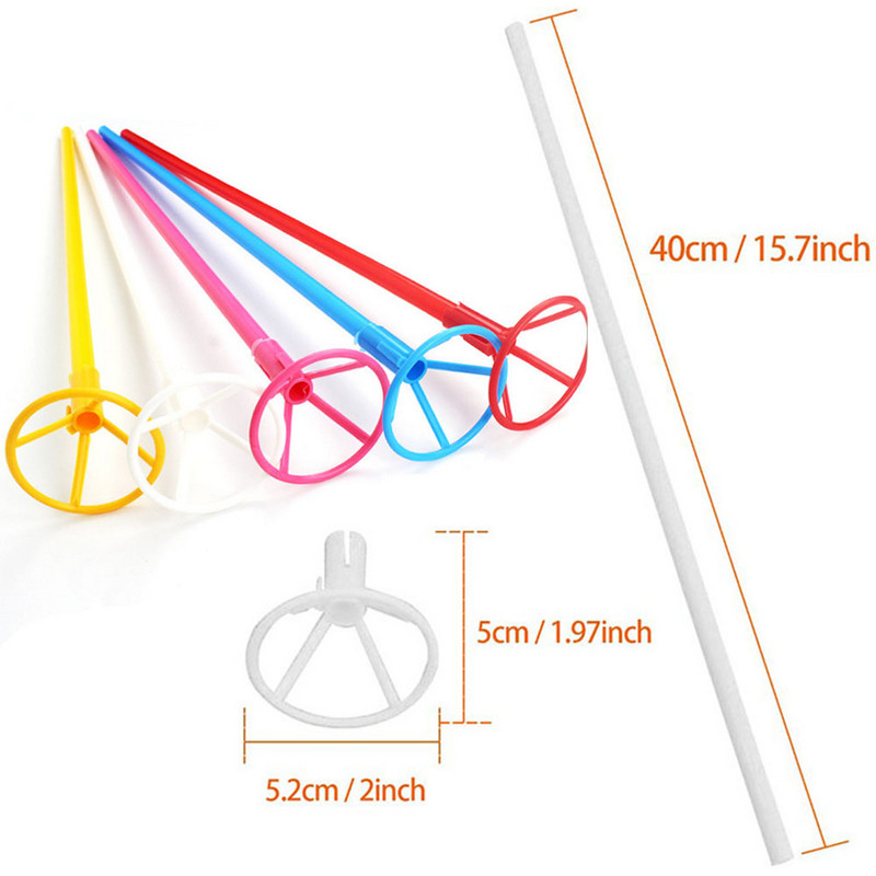 15 készlet 16" hosszú átlátszó léggömb tartó LED Bobo léggömb bothoz csészékkel Buborék ballonok rúdtartó léggömbtartozékok