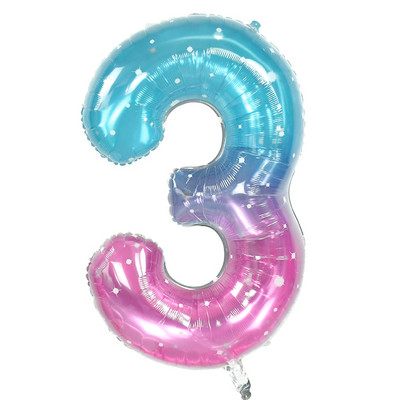 Baloni od folije s brojevima od 40 inča u obliku duginog zvjezdanog neba, digitalni balon s ogromnim gradijentom, dječja sirena, ukras za rođendansku zabavu, kuglica s helijem