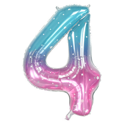 Baloni od folije s brojevima od 40 inča u obliku duginog zvjezdanog neba, digitalni balon s ogromnim gradijentom, dječja sirena, ukras za rođendansku zabavu, kuglica s helijem