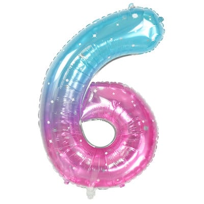 Baloni od folije s brojevima od 40 inča u obliku duginog zvjezdanog neba, digitalni balon s ogromnim gradijentom, dječja sirena, ukras za rođendansku zabavu, kuglica s helijem