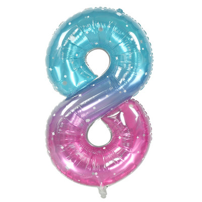 Baloni od folije s brojevima od 40 inča u obliku duginog zvjezdanog neba, digitalni balon s ogromnim gradijentom, dječja sirena, ukras za rođendansku zabavu, kuglica s helijem