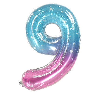 Baloni od folije s brojevima od 40 inča u obliku duginog zvjezdanog neba, digitalni balon s ogromnim gradijentom, dječja sirena, ukras za rođendansku zabavu, kuglica s helijem