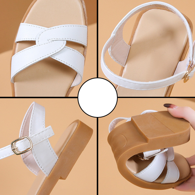 MCCKLE sieviešu sandales ar kvadrātveida purngalu PU ādas plakanas sieviešu apavi 2022. gada vasaras modes, sprādzes siksnas komforta sieviešu sandales