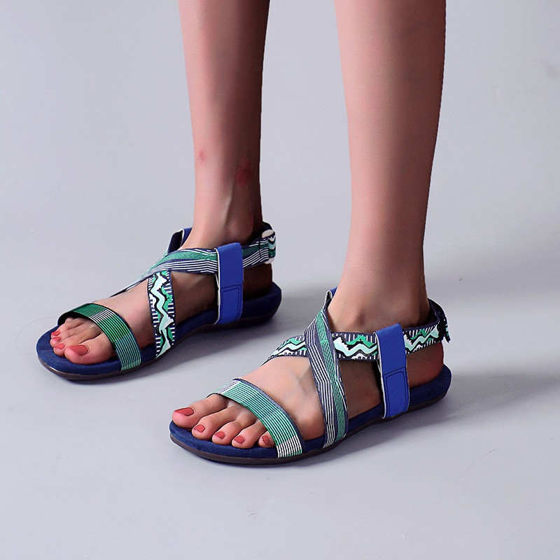 Sandale de damă 2022, de vară, de culori mixte, pantofi plati pentru damă, comozi, etnici, romi, retro, sandale pentru femei, sandale noi