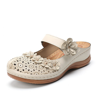 Γυναικεία σανδάλια πλατφόρμας MCCKLE Casual ρετρό Wedge καλοκαιρινά παπούτσια 2021 Γυναικεία κούφια αγκράφα γυναικείες παντόφλες μαλακές γυναίκες