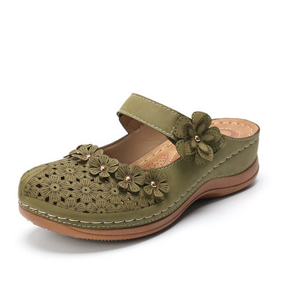 Γυναικεία σανδάλια πλατφόρμας MCCKLE Casual ρετρό Wedge καλοκαιρινά παπούτσια 2021 Γυναικεία κούφια αγκράφα γυναικείες παντόφλες μαλακές γυναίκες