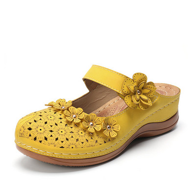 Γυναικεία σανδάλια πλατφόρμας MCCKLE Casual ρετρό Wedge καλοκαιρινά παπούτσια 2021 Γυναικεία κούφια αγκράφα γυναικείες παντόφλες μαλακές γυναίκες