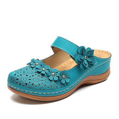 Γυναικεία σανδάλια πλατφόρμας MCCKLE Casual ρετρό Wedge καλοκαιρινά παπούτσια 2021 Γυναικεία κούφια αγκράφα γυναικείες παντόφλες μαλακές γυναίκες