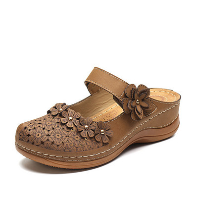 Γυναικεία σανδάλια πλατφόρμας MCCKLE Casual ρετρό Wedge καλοκαιρινά παπούτσια 2021 Γυναικεία κούφια αγκράφα γυναικείες παντόφλες μαλακές γυναίκες