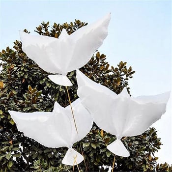 5 τεμ. Flying White Dove Foil Balloons Helium Peace Bird Pigeon Φουσκωτό μπαλόνι για διακόσμηση πάρτι γενεθλίων γάμου Photo Prop