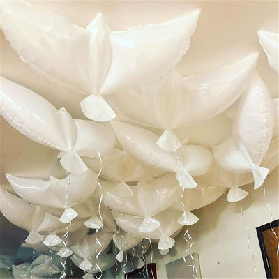 5 tk lendav valge tuvi fooliumist heeliumi õhupallid rahulind tuvi täispuhutav õhupall pulmade sünnipäevapeo kaunistamiseks fotorekvisiidiks