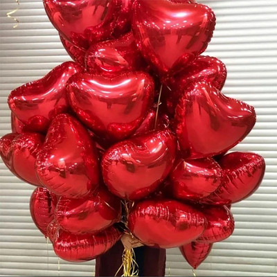 5-20Pcs 18 inča Crveno srce ljubav baloni Folija helij balon za vjenčanje Valentinovo Rođendanska zabava Dekoracija pribor Globos