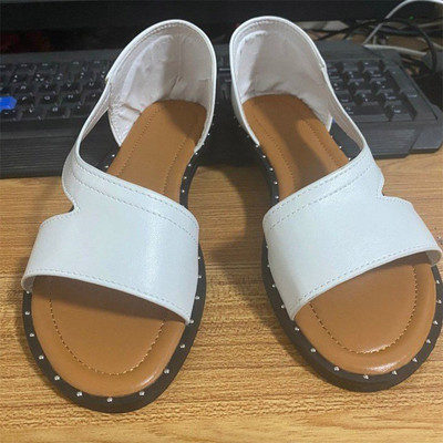 MCCKLE női szandálok, 2022. nyár, női lapos cipők Pu felbújós női szandál, kényelmes kauzális gladiátor női szandál plus 43