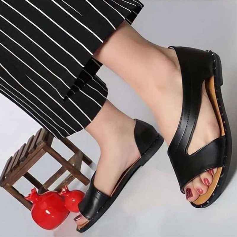 MCCKLE női szandálok, 2022. nyár, női lapos cipők Pu felbújós női szandál, kényelmes kauzális gladiátor női szandál plus 43