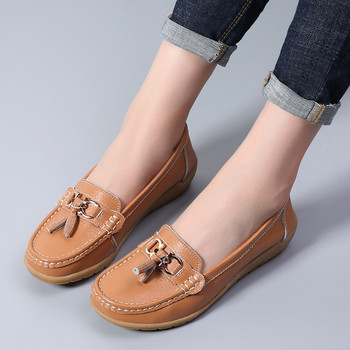 2018 Нови пристигащи обувки Дамски дамски обувки с равни обувки Дамски обувки с мокасини от естествена кожа