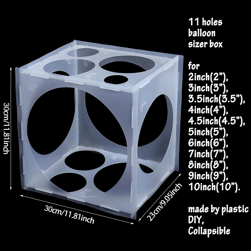 11 augu plastikust õhupalli suuruse mõõtmise tööriist õhupallide kaare vaniku jaoks Sünnipäevapeo pulmade Beebi dušikaunistused