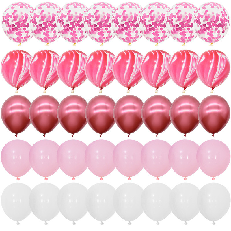 40 db-os kék achát márvány lufi szett fémes konfetti léggömbbel esküvői babazuhany Ballagási születésnapi parti díszekkel