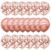 20 gab. Rozā zelta balonu komplekts Konfeti metāliski baloni Dzimšanas dienas ballītes kāzu rotājums Jubilejas Balons Baby Shower Balons