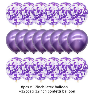 20 gab. Rozā zelta balonu komplekts Konfeti metāliski baloni Dzimšanas dienas ballītes kāzu rotājums Jubilejas Balons Baby Shower Balons