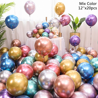 20 gab. Rozā zelta balonu komplekts Konfeti metāliski baloni Dzimšanas dienas ballītes kāzu rotājums Jubilejas Balons Baby Shower Balons