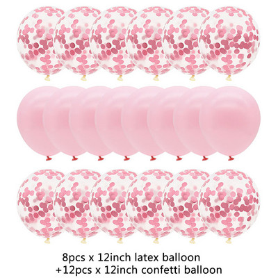 20 gab. Rozā zelta balonu komplekts Konfeti metāliski baloni Dzimšanas dienas ballītes kāzu rotājums Jubilejas Balons Baby Shower Balons