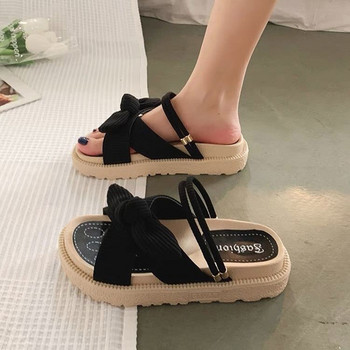 2023 Интернет горещи дамски обувки Summer Fairy Style New Improve Fashion Student Platform Roman Lady Sands Flat Shoe