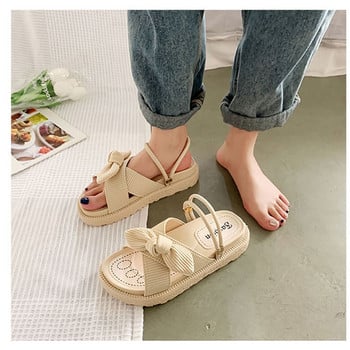 2023 Интернет горещи дамски обувки Summer Fairy Style New Improve Fashion Student Platform Roman Lady Sands Flat Shoe