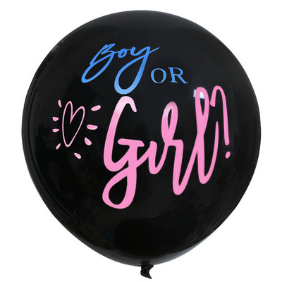 1 komplekts 36 collu zēnu vai meiteņu balonu ballīte melni lateksa baloni zili vai rozā konfeti Dzimums, kas atklāj globusu bērnu dušas dekorācijas