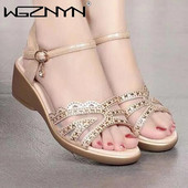 Sandale cu toc cu gura de pește cu strass pentru femei de vară 2022, sandale cu toc înalt, confortabile, respirabile, din fire de plasă