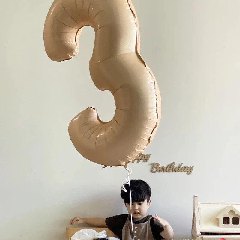 1 Σετ Μπαλόνια από φύλλο καρδιάς με χρώμα καραμέλας 32 ιντσών Αριθμός μπαλόνι παιδικό 1ο πάρτι γενεθλίων Μπομπονιέρες ντους γάμου