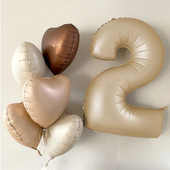 Kreemjas karamellsüdame alumiiniumfooliumist õhupallid pulmalastele sünnipäevapeo kaunistamiseks beebi dušš, 18-tollised heeliumi õhugloobid