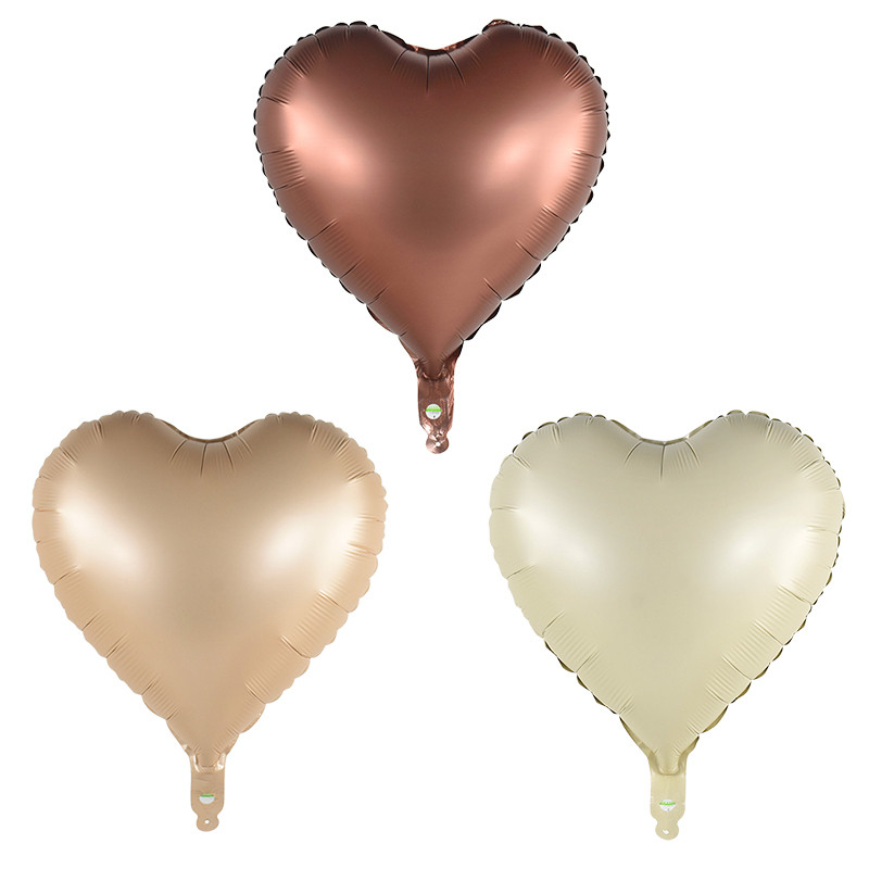 Kreemjas karamellsüdame alumiiniumfooliumist õhupallid pulmalastele sünnipäevapeo kaunistamiseks beebi dušš, 18-tollised heeliumi õhugloobid