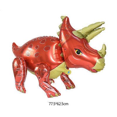 Nagy 4D sétáló dinoszaurusz fólia lufi dzsungel állat fiúknak 1. születésnapi parti dekoráció léggömbök Jurassic World gyerekeknek játék ajándék
