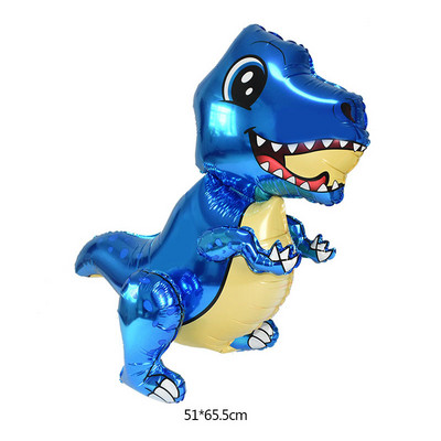 Nagy 4D sétáló dinoszaurusz fólia lufi dzsungel állat fiúknak 1. születésnapi parti dekoráció léggömbök Jurassic World gyerekeknek játék ajándék
