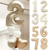 Baloane cu numere crem de 32/40 inch 1-9 Balon din folie digitală pentru prima fată Copii Adulti 18 30 Decor pentru petrecerea de aniversare Bilă cu aer cu heliu