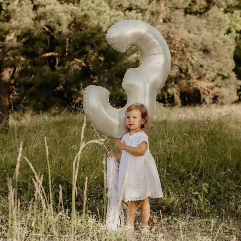 Baloane cu numere crem de 32/40 inch 1-9 Balon din folie digitală pentru prima fată Copii Adulti 18 30 Decor pentru petrecerea de aniversare Bilă cu aer cu heliu