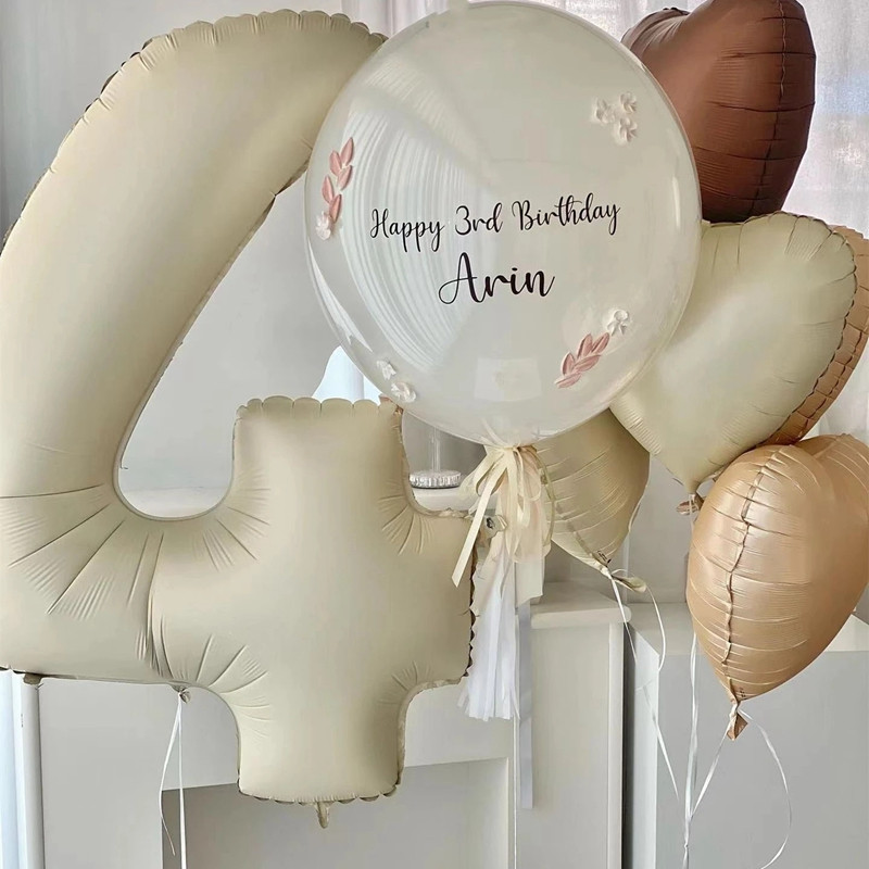 Baloane cu numere crem de 32/40 inch 1-9 Balon din folie digitală pentru prima fată Copii Adulti 18 30 Decor pentru petrecerea de aniversare Bilă cu aer cu heliu