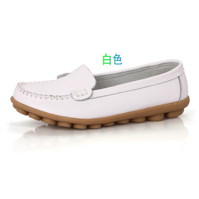 Koovan Γυναικεία Flat 2022 Νέο Δερμάτινο Mother White Nurse Παπούτσια Peas Work Flat παπούτσια Άνετα γυναικεία παπούτσια Loafers Slip Home