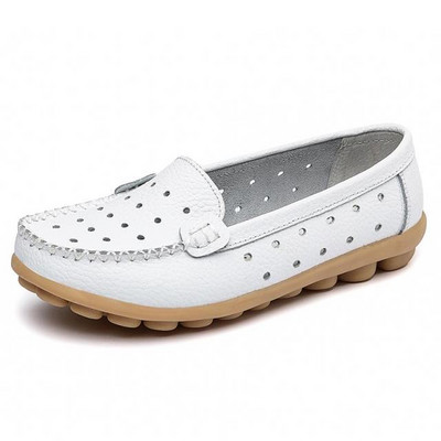 Koovan Γυναικεία Flat 2022 Νέο Δερμάτινο Mother White Nurse Παπούτσια Peas Work Flat παπούτσια Άνετα γυναικεία παπούτσια Loafers Slip Home