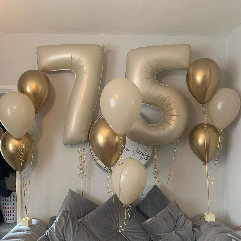 1/2 komada 32/40 inča krem balon s brojevima 1-9 za odrasle 30 40 50 60 Dekoracija za rođendansku zabavu za djecu DIY oprema za rođendansku zabavu