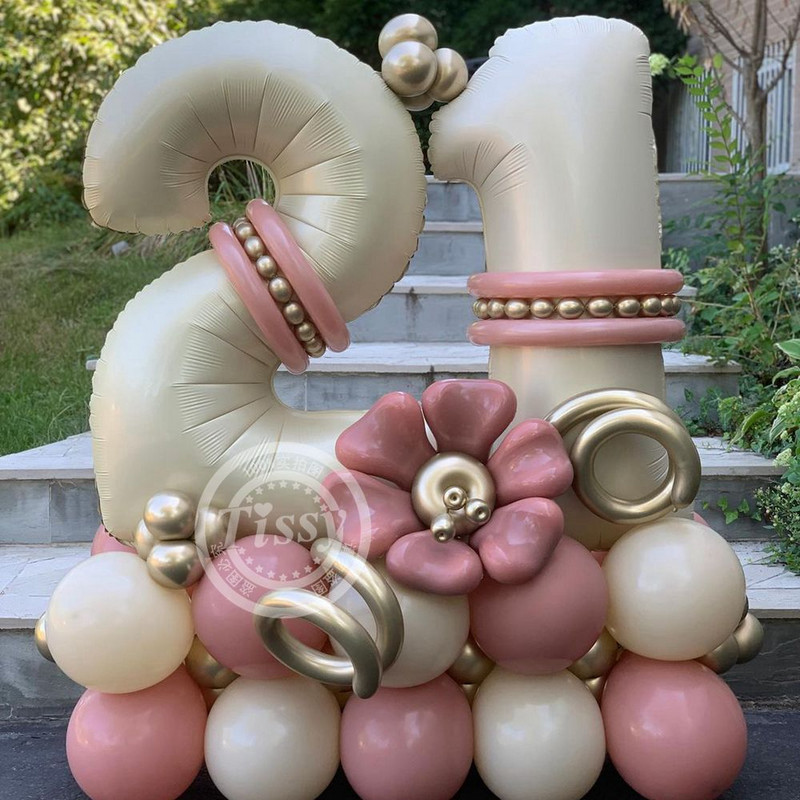 1/2 komada 32/40 inča krem balon s brojevima 1-9 za odrasle 30 40 50 60 Dekoracija za rođendansku zabavu za djecu DIY oprema za rođendansku zabavu