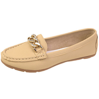 Modes Ķēdes Dizains Plakani Loafers Atpūta Sieviešu apavi Nolietojas PU ādas apavi Klasiski sekla mutes apavi 2023 Jaunums