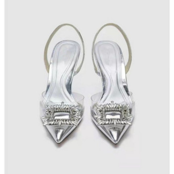 Токчета Дамски помпи Дамски токчета с кристали Сватба Булка Офис Високи токчета Пролет Лято 2022 г. Стилет обувки