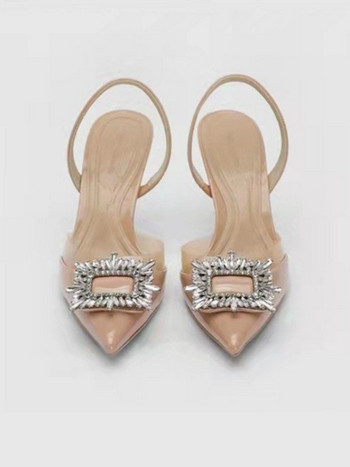 Токчета Дамски помпи Дамски токчета с кристали Сватба Булка Офис Високи токчета Пролет Лято 2022 г. Стилет обувки