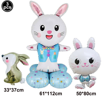 3 buc. Baloane de Paște cu iepure drăguț Baloane în formă de iepuraș alb